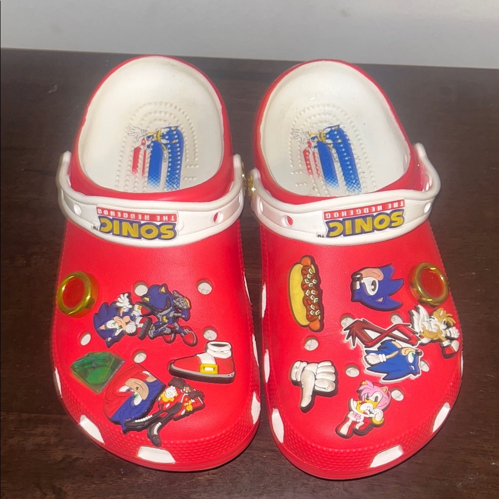 Sonic Themed Red Clog-Style Slip-Ons